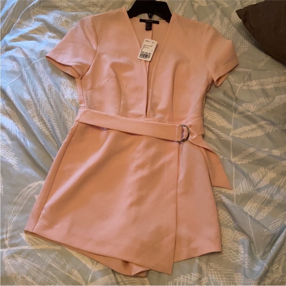 NWT Dusty Rose Pink Belted Romper